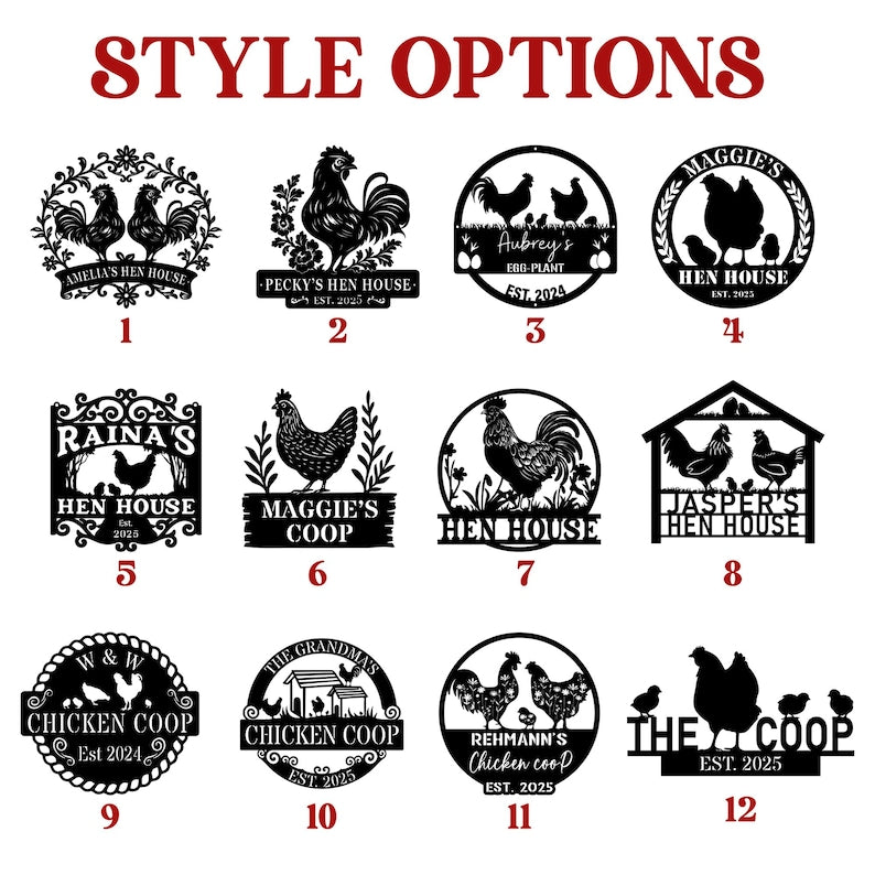 Custom Chicken Farm Metal Sign, Hen House Coop Sign, Farm Coop Sign, Personalized Hen Name Sign, Chicken Coop Wall Art, Eggs Farm House Sign