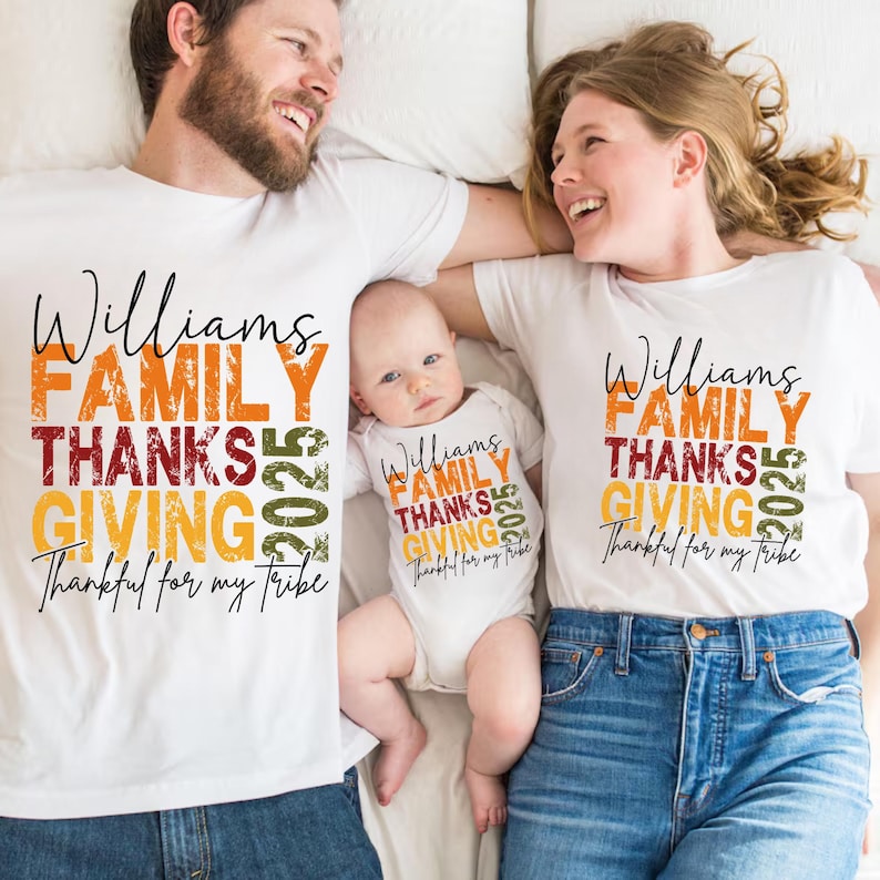 Custom Family Thanksgiving Shirts Personalized Matching Family Thanksgiving Shirt Thanksgiving Crew T-shirt Thanksgiving Family Trip Tshirts