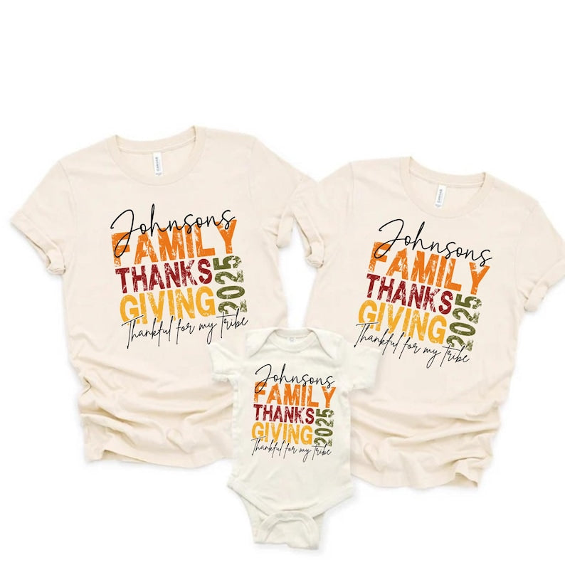 Custom Family Thanksgiving Shirts Personalized Matching Family Thanksgiving Shirt Thanksgiving Crew T-shirt Thanksgiving Family Trip Tshirts