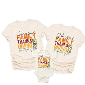 Custom Family Thanksgiving Shirts Personalized Matching Family Thanksgiving Shirt Thanksgiving Crew T-shirt Thanksgiving Family Trip Tshirts