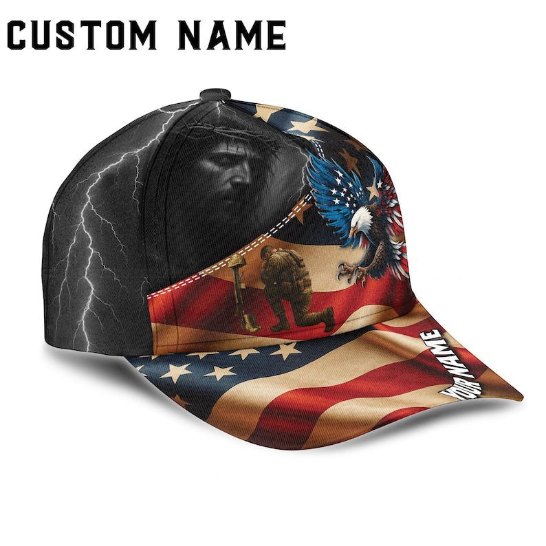 Custom Name Hat, Personalized Eagle Hat with American Flag & Lightning Veteran Soldier Cap, USA Military Gift for Men, Custom Name Snapback il_794xN.7174080037_8973.jpg
