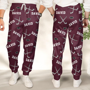 Hockey Custom Name - Personalized Sweatpants, Hockey Player Gift