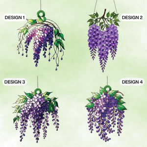 Wisteria Art Acrylic Suncatcher, Elegant Botanical Window Hanging, Light-Reflecting Spring Decor, Perfect Gift for Plant Lovers, for Mom