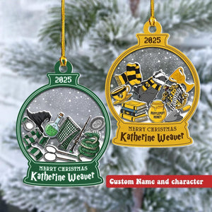 Personalized Xmas Kids Ornaments, Custom Name Wizard Christmas Shaker Ornaments 2025, Ornament for Kids, Wizard School Magical