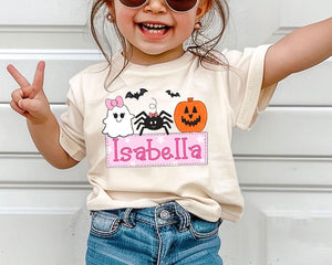 Personalized Kids Halloween Shirt, Halloween Name Shirt for Toddler, Boys Girls Halloween Toddler Shirt, Custom Kids Name Shirt, Spooky Tee