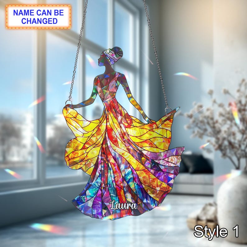 African American Women Acrylic Hologram Window Hanging, Vibrant Cultural Wall Art, African Decor, Juneteenth Home Decor, Black History Gift