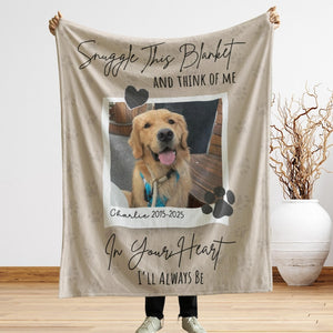 Personalized Dog Memorial Photo Blanket Gift, Pet Loss Keepsake Remembrance Gift For Dog Mom Dad Bereavement Gift, Dog Loss Pet Memory Gifts