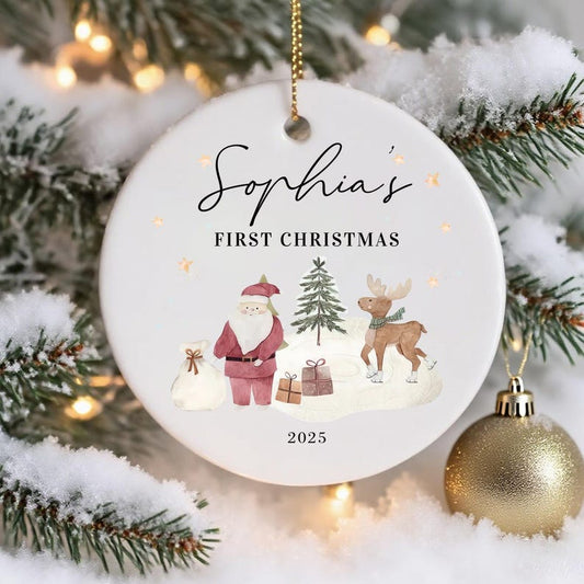 Custom Baby's First Christmas Baubles,Custom Keepsake Christmas Ornament, New Baby Gifts,Christmas Tree Decor,Christmas Gifts for Kids