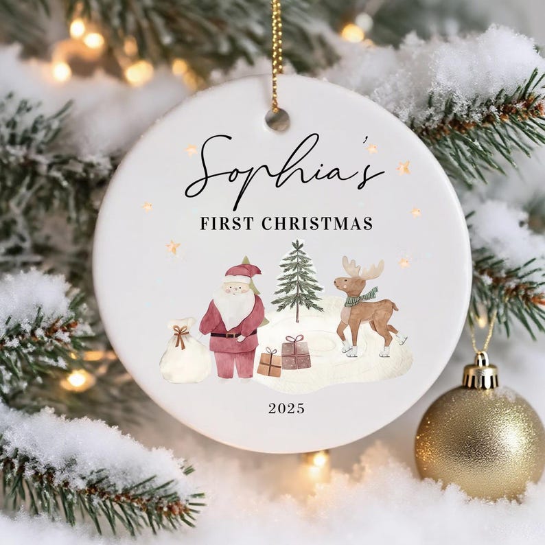 Custom Baby's First Christmas Baubles,Custom Keepsake Christmas Ornament, New Baby Gifts,Christmas Tree Decor,Christmas Gifts for Kids
