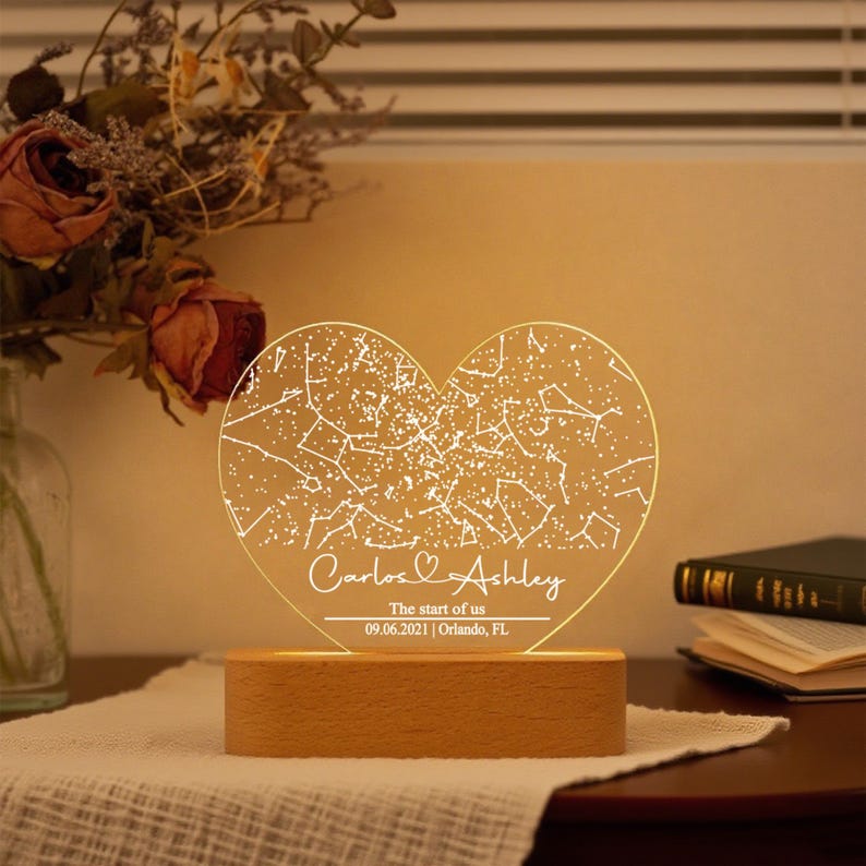 Custom Star Map by Date, Anniversary Gift, Starry Night Save the Date, Constellation Map by Date, Star Location, Couple Gift, Wedding Gift