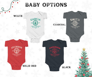 Custom Family Christmas Shirts, Matching Xmas Tees, Personalized Name Shirt, Vintage Santa Varsity Christmas Family Outfits Pjs