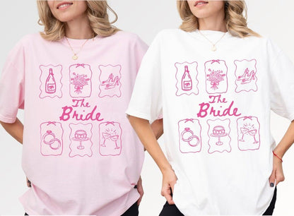Custom Bridal Party Shirts, Personalized Bridesmaid Tees, Maid of Honor, Getting Ready Outfit, Bridesmaid Proposal Gift, Bachelorette Party