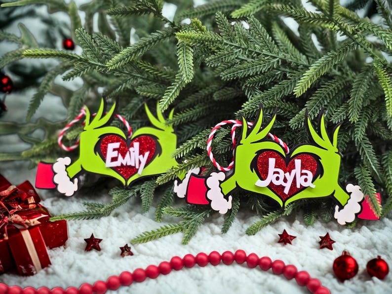 Personalized Grinch Ornament Customizable Whoville Christmas Decor for Gifts & Tree Trimming
