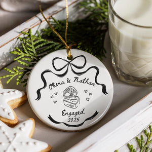 Engaged Ornament Engagement Gift Engagement Ornament Couples Ornament Engagement Announcement Wedding Gift Christmas Engagement Baubles