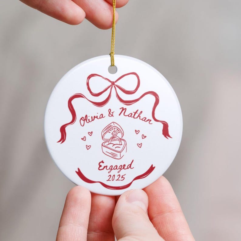 Engaged Ornament Engagement Gift Engagement Ornament Couples Ornament Engagement Announcement Wedding Gift Christmas Engagement Baubles
