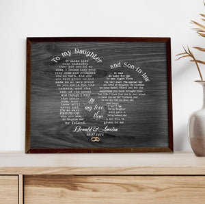 Personalized Daughter And Son In Law Wedding Gift, Gift For Daughter On Wedding Day, Gift For Groom From Mother Of Bride, Wedding Wall Art