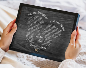 Personalized Daughter And Son In Law Wedding Gift, Gift For Daughter On Wedding Day, Gift For Groom From Mother Of Bride, Wedding Wall Art