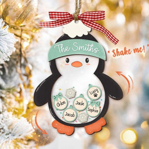 Family Christmas Ornament 2025, Custom Family 4D Shake Ornament, Penguin Shaker Ornament, Family Ornament With Pets, Family Keepsake Gifts