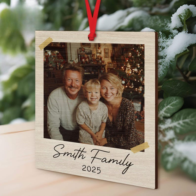 Custom Family Photo Wood Ornament, Portrait Christmas Ornament, Family Ornament, Family Photo Gift, Couple Photo Ornament, Best Friends Gift