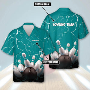 Custom Lightning Strike Bowling Shirt, Personalized Team Uniform, Player Name