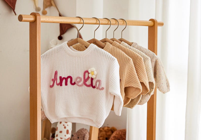 Custom Embroidered Baby Name Sweater: Personalized Knit Gift, Baby Name Sweater, Embroidered Sweater, Personalised Gifts, Baby Gifts