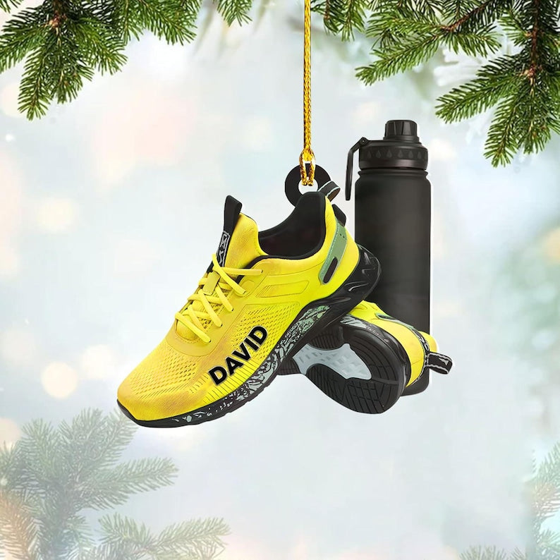 Custom Runner Shoes Christmas Ornament, Custom Marathon Ornament, Running Christmas Ornament, Gift For Runner, Marathon Christmas Ornament