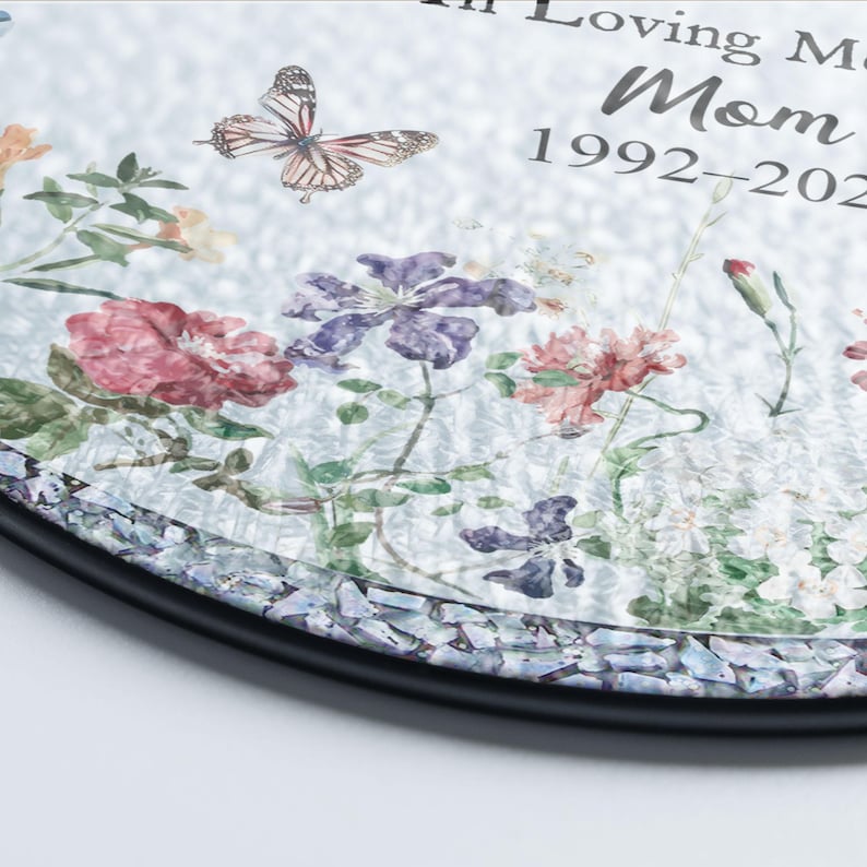 Custom Memorial Stained Glass Suncatcher,Loss Of Dad Sympathy Gift,In Memory of Mom Memorial Ornament,Loss of Mom Ornament,Remembrance Gifts