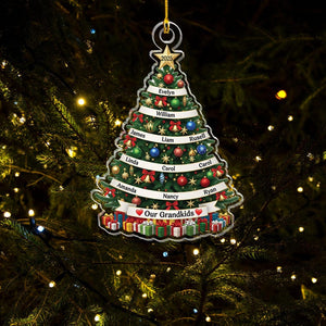 Personalized Grandkids Christmas Tree Ornament 2025 - Custom Acrylic Holiday Gift with Names - Our Grandkids Xmas Tree Decor