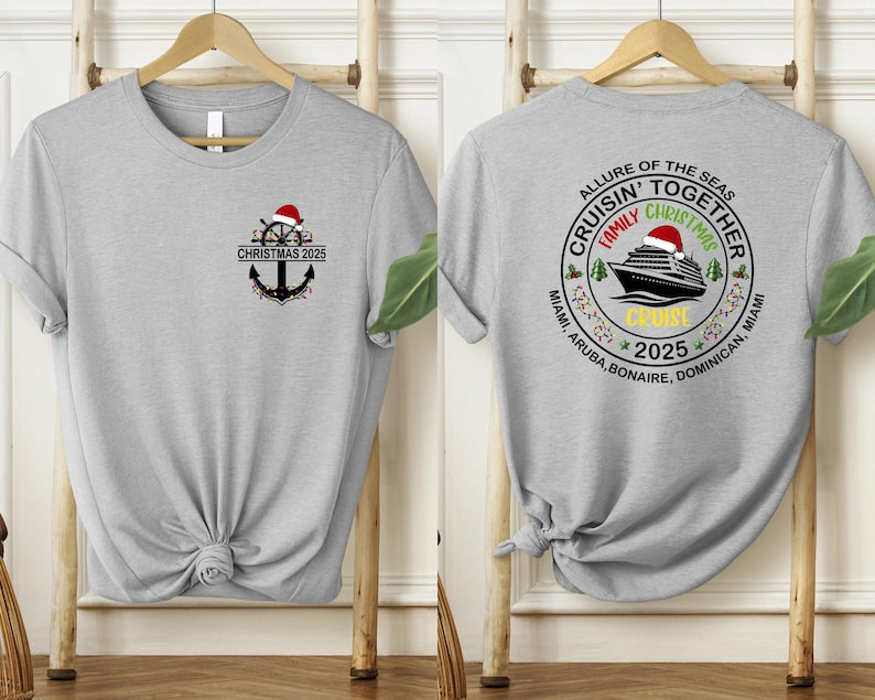 Custom Family Christmas Cruise 2025 Shirt: Xmas Crew Tee, Christmas Cruising T-shirt