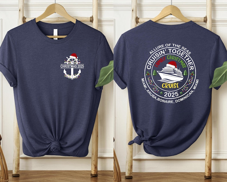 Custom Family Christmas Cruise 2025 Shirt: Xmas Crew Tee, Christmas Cruising T-shirt