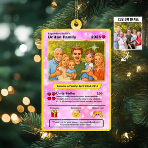 Personalized Poke Family Hologram Style Ornament, Photo Ornament X-mas, Custom Family Picture, Sentimental Ornaments, Christmas Holiday Gift