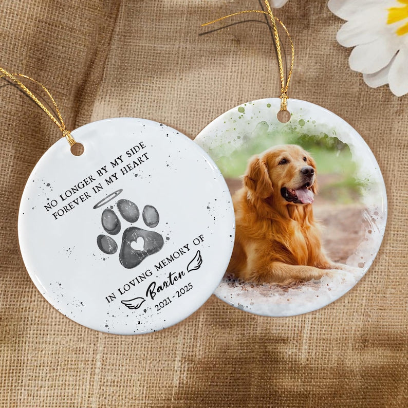 Personalized Dog Christmas Memorial Ornament 2025, Dog Memorial Photo, Loss Of Dog Ornament, In Loving Memory Of Pet, Remembrance Ornament