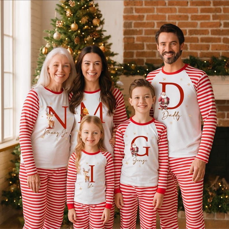 Matching Santa Pyjamas Family Christmas PJs Santa Claus Matching Pyjamas for Kids & Adults Holiday Xmas Eve Outfits