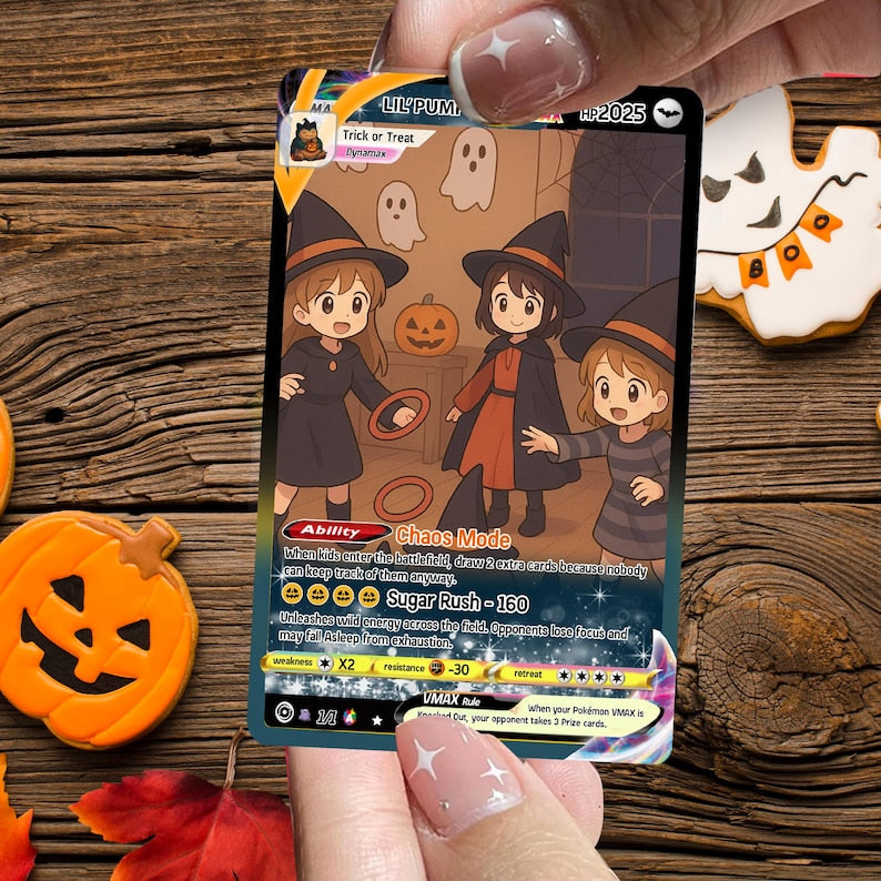 Custom Photo Anime Gift for Couple, Gifts for Family, Personalized Poke Halloween Card, Wedding Gift, Newlywed Gifts, Anniversary Gifts