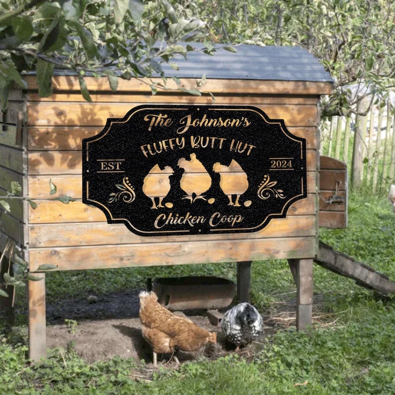 Personalized Chicken Coop Sign: Farmhouse Barn Decor, Family Name