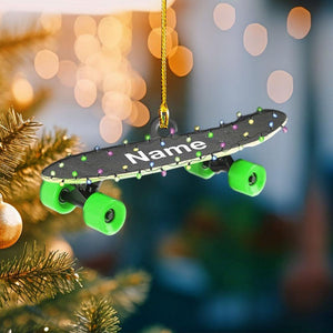Personalized Skateboard 2D Flat Ornament, Skateboard Decor Ornaments for Christmas Tree, Skateboards Decorations, Skateboarding Ornament