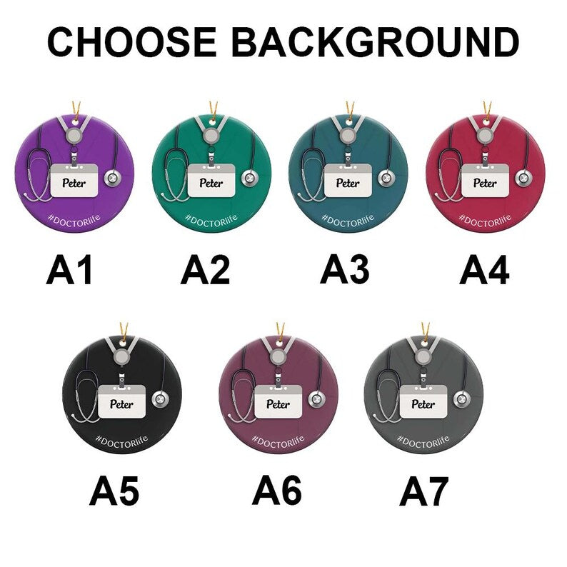 Nurse Scrub Ornament, Nurse Personalized Ornament, Nurse Custom Keepsake, Nurse Ceramic Ornament, Nursing Student Gift, Nurse Graduation