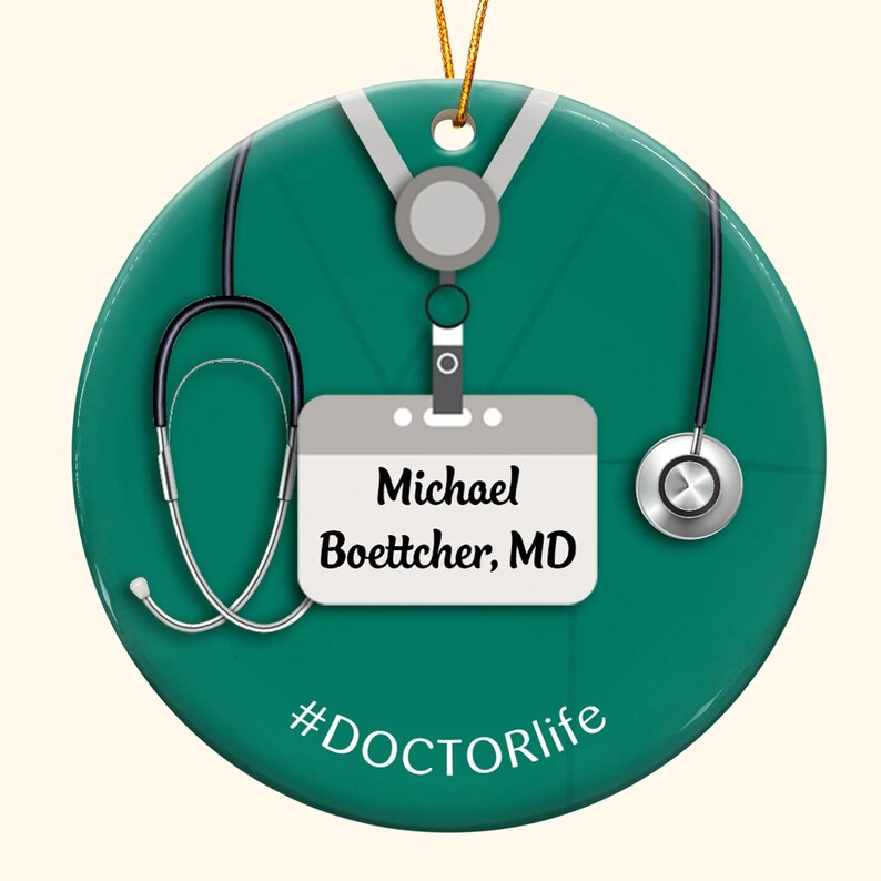 Nurse Scrub Ornament, Nurse Personalized Ornament, Nurse Custom Keepsake, Nurse Ceramic Ornament, Nursing Student Gift, Nurse Graduation