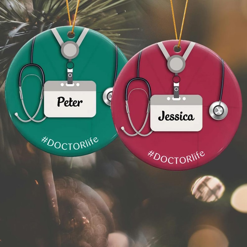 Nurse Scrub Ornament, Nurse Personalized Ornament, Nurse Custom Keepsake, Nurse Ceramic Ornament, Nursing Student Gift, Nurse Graduation