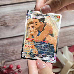 Personalized Anniversary Card, Custom Photo Pkm Card, LGBT Couple Gift, Anime Wedding Card, Custom Poke Card for Couple, Valentine's Day Gift
