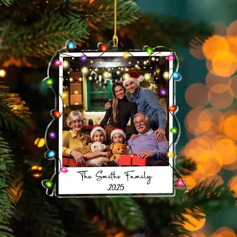 Custom Family Photo Ornament 2025, Family Christmas Ornaments, Personalized Family Photo Keepsake, Big Family Ornament, Picture Ornament