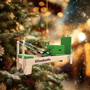Personalized Pilates Equipment Ornament, Pilates Art, Reformer Christmas Decor, Pilates Equipment Ornament, Pilates Studio Fitness Gift 2D Flat Ornament