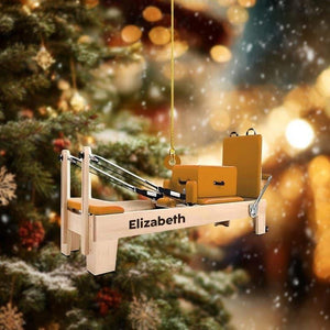 Personalized Pilates Equipment Ornament, Pilates Art, Reformer Christmas Decor, Pilates Equipment Ornament, Pilates Studio Fitness Gift 2D Flat Ornament