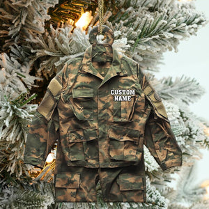 Custom Soldier Ornament, Personalized Military Uniform Acrylic Christmas Tree Decoration, Unique Holiday Gift For Service Members