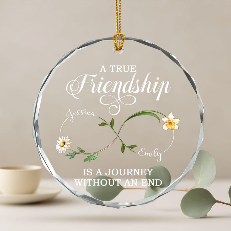 Personalized Best Friend Ornament, Birth Flower Gift For Group Friends, Friendship Gift, Christmas Gift For Soul Sister Friends Ornaments