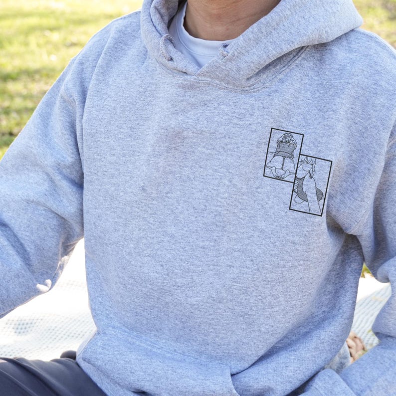 Spicy Hoodie, Custom Embroidered Portrait Sweatshirt, Custom Couple Portrait, Christmas Gift For Boyfriend, Gifts for Him, Anniversary Gift