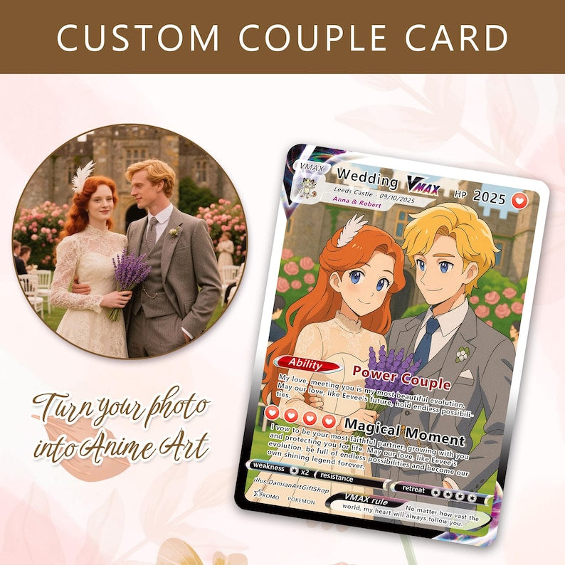 Personalized Poke Couple Anniversary Card, Custom Valentine's Day Gift for Couples, Anniversary Keepsake