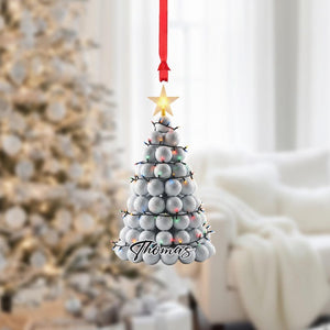 Personalized Golfer Christmas Ornament: Custom Name Acrylic Keepsake