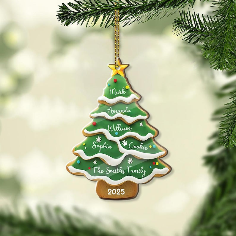 Personalized Family Christmas Ornament, Custom Family Tree Ornament, Family Name Ornament, Family Christmas Gift, Christmas Ornament 2025