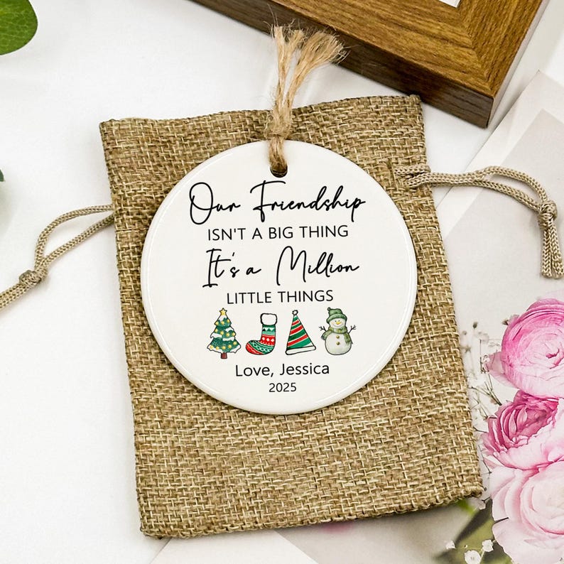 Friendship Ornament: Our Friendship Isn't A Big Thing It's A Million Little Things, Friendship Christmas Ornament, Gifts for Best Friend